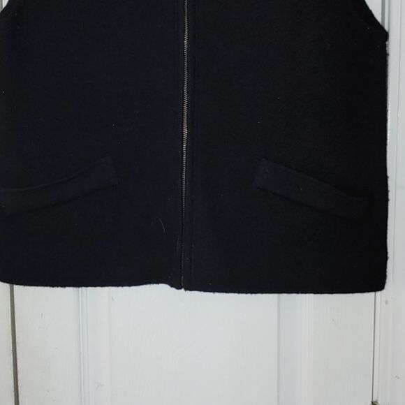 Vintage Tally Ho Women Black Sweater Vest Cardigan 100% Wool  Sz M - Picture 2 of 5